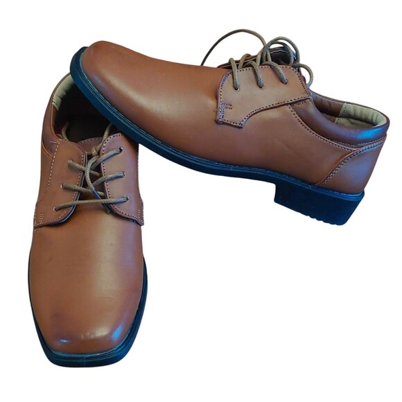 Owsor Other - Owsor Boys Dress Shoes Brown Square Toe Tie Sz 3 Church Wedding Gently Used
